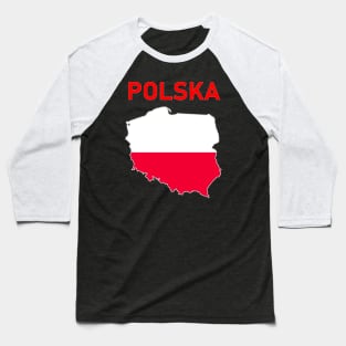 Poland Outline Baseball T-Shirt